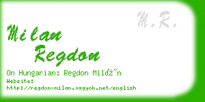 milan regdon business card